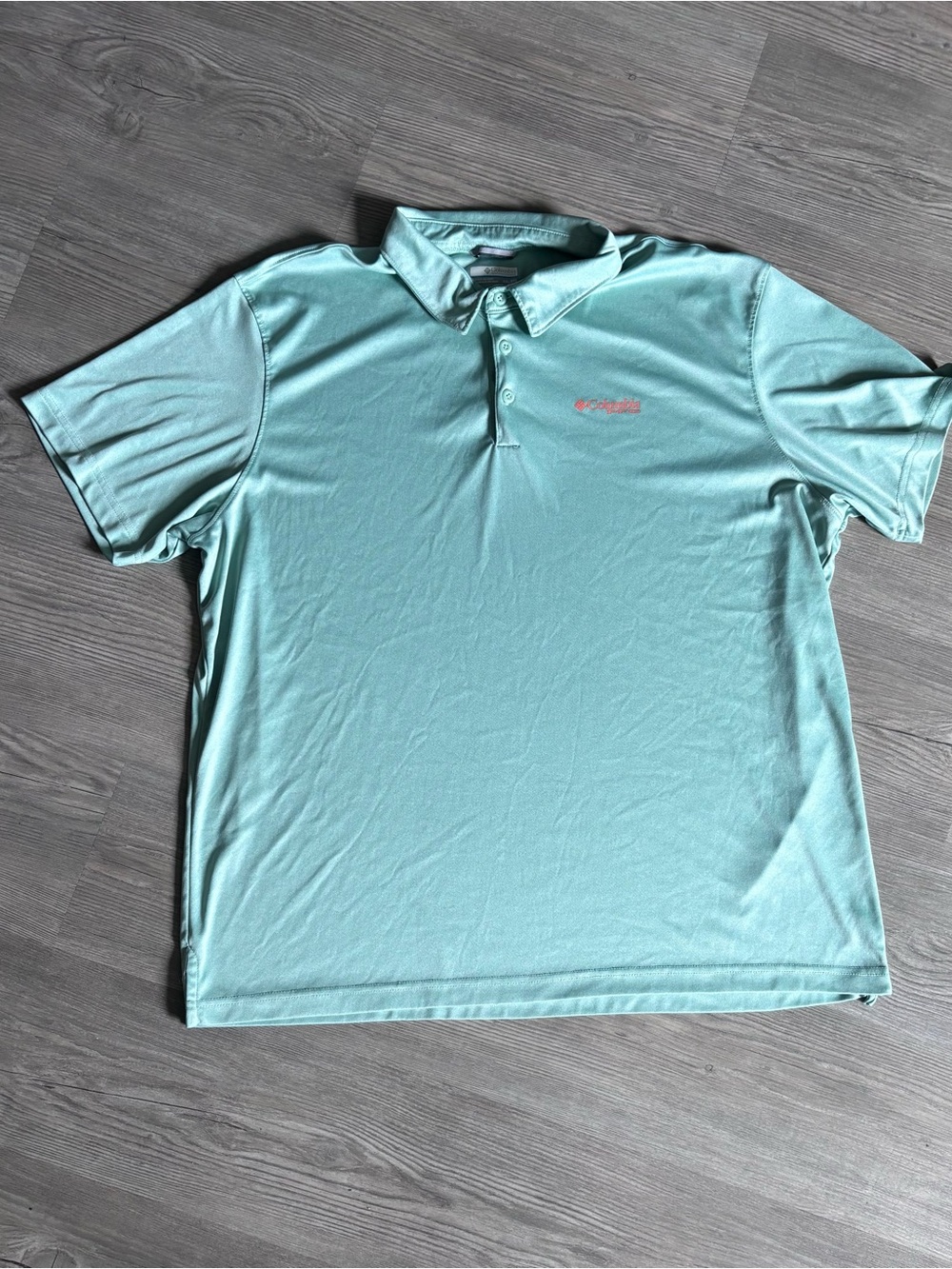 Columbia Men's Light Aqua Short Sleeve Polo